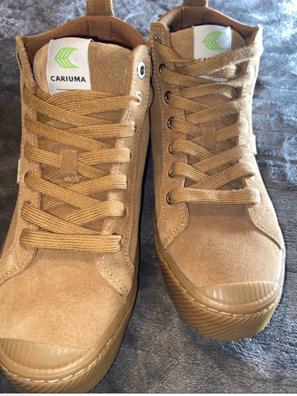 Cariuma Tan Suede High-Top Sneakers